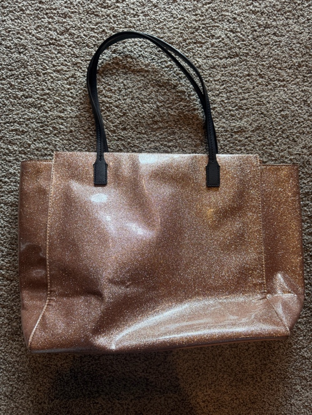 kate spade Glitter Pink Tote with Black Handles - Picture 2 of 3